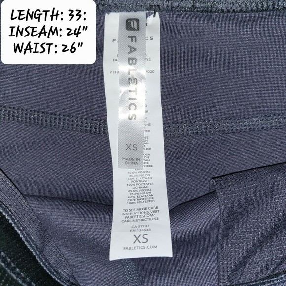 Fabletics Womens Gray Noelle Pintuck Zipper Cuffs Pockets Leggings Pants Size XS - Picture 2 of 10